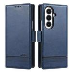 For Samsung Galaxy Z Fold7 5G AZNS Magnetic Calf Texture Flip Leather Phone Case(Dark Blue)