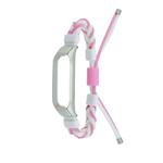 For Xiaomi Mi Band 8 Silicone Bean Braided Cord Nylon Watch Band(White Pink)