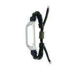 For Xiaomi Mi Band 8 Silicone Bean Braided Cord Nylon Watch Band(Black Green)