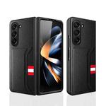 For Samsung Galaxy Z Fold5 5G Litchi Texture Card Slot Phone Case(Black)