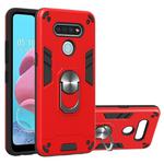 For LG K51 / Q51 2 in 1 Armour Series PC + TPU Protective Case with Ring Holder(Red)