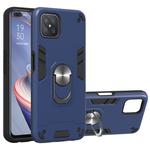 For OPPO A92s 2 in 1 Armour Series PC + TPU Protective Case with Ring Holder(Royal Blue)