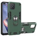 For OPPO A92s 2 in 1 Armour Series PC + TPU Protective Case with Ring Holder(Dark Green)