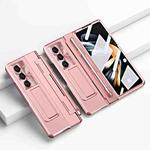 For Samsung Galaxy Z Fold5 5G Integrated Folding Hinge Phone Case with Stylus(Rose Gold)