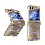 For Samsung Galaxy Z Flip5 5G Electroplating Folding Phone Case with Hinge(Champagne Gold)