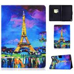 For Amazon Fire Max 11 2023 Colored Drawing Smart Leather Tablet Case(Watercolor Eiffel Tower)