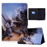 For Amazon Fire Max 11 2023 Colored Drawing Smart Leather Tablet Case(Cat Tiger)