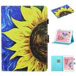 For iPad 10.2 / Air 2019 / Pro 10.5 Colored Drawing Stitching Horizontal Flip Leather Case, with Holder & Card Slots & Sleep / Wake-up Function(Sunflower)
