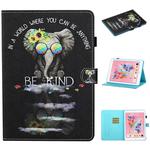 For iPad 10.2 / Air 2019 / Pro 10.5 Colored Drawing Stitching Horizontal Flip Leather Case, with Holder & Card Slots & Sleep / Wake-up Function(Spectacle)