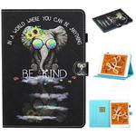 For iPad mini 5 / 4 / 3 / 2 / 1 Colored Drawing Stitching Horizontal Flip Leather Case, with Holder & Card Slots & Sleep / Wake-up Function(Spectacle)