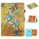 For iPad mini 5 / 4 / 3 / 2 / 1 Colored Drawing Stitching Horizontal Flip Leather Case, with Holder & Card Slots & Sleep / Wake-up Function(Butterfly)