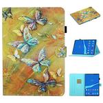 For  Lenovo Tab FHD M10 Plus X606F Colored Drawing Stitching Horizontal Flip Leather Case, with Holder & Card Slots & Sleep / Wake-up Function(Butterfly)