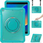 For iPad 10.2 2021 / 2020 / 2019 Heavy Duty Hybrid Tablet Case with Handle & Strap(Light Blue)