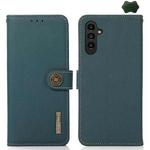 For Samsung Galaxy A15 KHAZNEH Custer Genuine Leather RFID Phone Case(Green)