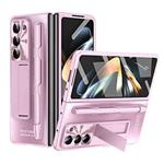 For Samsung Galaxy Z Fold5 5G Integrated AG Matte Folding Phone Case with Pen Slot(Pink)