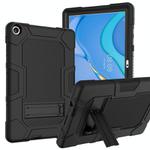 For Huawei MatePad T 10s / T10 Contrast Color Robot B3 Silicone Hybrid PC Tablet Case with Holder(Black)