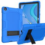 For Huawei MatePad T 10s / T10 Contrast Color Robot B3 Silicone Hybrid PC Tablet Case with Holder(Blue Black)