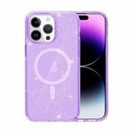 For iPhone 15 Pro Max Terminator Style Glitter Powder MagSafe Magnetic Phone Case(Purple)