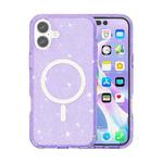 For iPhone 16 Plus Terminator Style Glitter Powder MagSafe Magnetic Phone Case(Purple)