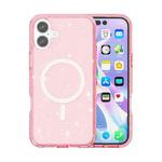 For iPhone 16 Terminator Style Glitter Powder MagSafe Magnetic Phone Case(Pink)
