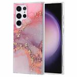 For Samsung Galaxy S23 Ultra 5G Coloured Glaze Marble Phone Case(Pink Grey)