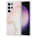 For Samsung Galaxy S23 Ultra 5G Coloured Glaze Marble Phone Case(Pink White)