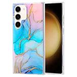 For Samsung Galaxy S23+ 5G Coloured Glaze Marble Phone Case(Purple Blue)