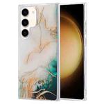 For Samsung Galaxy S23+ 5G Coloured Glaze Marble Phone Case(Grey Green)