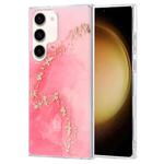 For Samsung Galaxy S23+ 5G Coloured Glaze Marble Phone Case(Pink Gold)