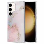 For Samsung Galaxy S23+ 5G Coloured Glaze Marble Phone Case(White Gold)