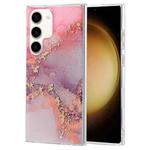 For Samsung Galaxy S23 5G Coloured Glaze Marble Phone Case(Pink Grey)