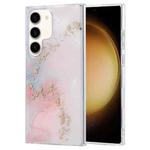 For Samsung Galaxy S23 5G Coloured Glaze Marble Phone Case(White Gold)
