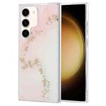 For Samsung Galaxy S23 5G Coloured Glaze Marble Phone Case(Pink White)