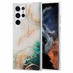 For Samsung Galaxy S22 Ultra 5G Coloured Glaze Marble Phone Case(Grey Green)