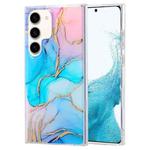 For Samsung Galaxy S22+ 5G Coloured Glaze Marble Phone Case(Purple Blue)