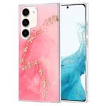 For Samsung Galaxy S22 5G Coloured Glaze Marble Phone Case(Pink Gold)