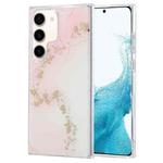 For Samsung Galaxy S22 5G Coloured Glaze Marble Phone Case(Pink White)
