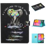 For Samsung Galaxy Tab S6 Lite P610 / P615 Colored Drawing Stitching Horizontal Flip Leather Case, with Holder & Card Slots(Spectacle)