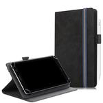 For 7-8 inch Marble Cloth Texture Horizontal Flip Universal Tablet PC Leather Case with Pen Slot & Holder(Black)