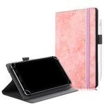 For 7-8 inch Marble Cloth Texture Horizontal Flip Universal Tablet PC Leather Case with Pen Slot & Holder(Pink)
