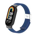 For Xiaomi Mi Band 8 / 8 NFC Metal Head + Nylon Braided Steel Buckle Watch Band(Cold Blue)