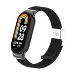 For Xiaomi Mi Band 8 / 8 NFC Metal Head + Nylon Braided Steel Buckle Watch Band(Black)