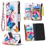 For Samsung Galaxy A01 Colored Drawing Pattern Zipper Horizontal Flip Leather Case with Holder & Card Slots & Wallet(Two Butterflies)