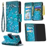 For Samsung Galaxy A10 Colored Drawing Pattern Zipper Horizontal Flip Leather Case with Holder & Card Slots & Wallet(Plum Blossom)