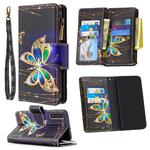 For Samsung Galaxy A50 Colored Drawing Pattern Zipper Horizontal Flip Leather Case with Holder & Card Slots & Wallet(Big Butterfly)