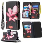 For Samsung Galaxy A70e Colored Drawing Pattern Zipper Horizontal Flip Leather Case with Holder & Card Slots & Wallet(Lotus)