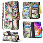 For Samsung Galaxy A70 Colored Drawing Pattern Zipper Horizontal Flip Leather Case with Holder & Card Slots & Wallet(Tree)