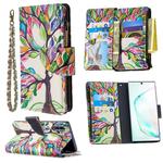 For Samsung Galaxy Note 10 Plus Colored Drawing Pattern Zipper Horizontal Flip Leather Case with Holder & Card Slots & Wallet(Tree)