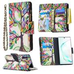 For Samsung Galaxy Note 10 Colored Drawing Pattern Zipper Horizontal Flip Leather Case with Holder & Card Slots & Wallet(Tree)