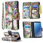 For Samsung Galaxy S9 Plus Colored Drawing Pattern Zipper Horizontal Flip Leather Case with Holder & Card Slots & Wallet(Tree)